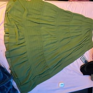 long green a-line breathable skirt for women